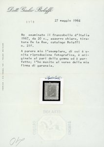 1867 - 20 cent. celeste chiaro, ... 