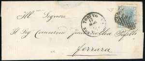 1867 - 20 cent. azzurro chiaro, tiratura di ... 