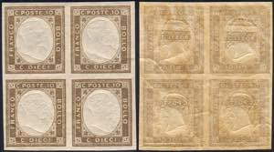 1861 - 10 cent. non emesso (2), decalco ... 