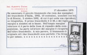 1862 - 10 cent. oliva chiaro, due ... 