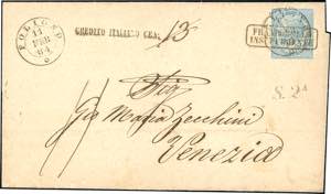 1864 - 15 cent. De La Rue, tiratura di ... 