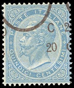 1865 - 20 cent. su 15 cent. Ferro di ... 