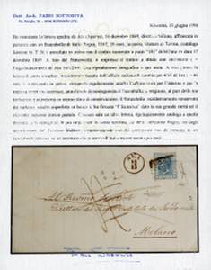 1869 - 20 cent. azzurro, tiratura ... 