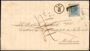 1869 - 20 cent. azzurro, tiratura di Torino ... 