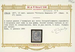 1877 - 10 cent. azzurro (27), ... 