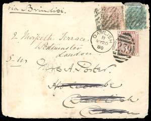 1880 - INDIA/GREAT BRITAIN - Redirected with ... 