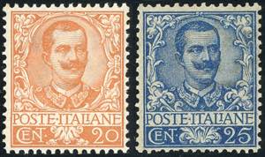 1901 - 20 e 25 cent. Floreale (72,73), ... 