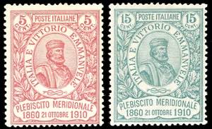 1910 - 5  5 cent., 15  5 cent. Garibaldi ... 