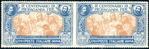 1923 - 1 lira Propaganda Fide, coppia ... 