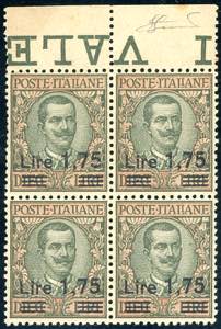 1925 - 1,75 lire su 10 lire Floreale (182), ... 