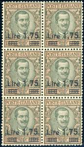 1925 - 1,75 lire su 10 lire Floreale (182), ... 