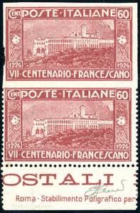 1926 - 60 cent. San Francesco, coppia ... 