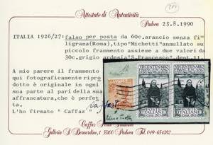 1927 - 60 cent. Michetti, falso ... 