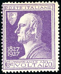 1927 - 20 cent. Volta violetto, errore di ... 