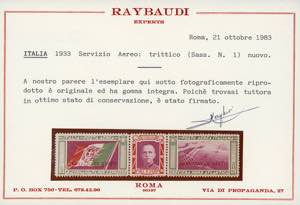 1933 - 5,25  44,75 lire trittico ... 