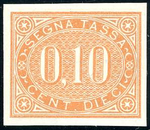 1869 - 10 cent. bruno arancio, prova ... 