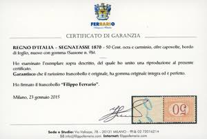 1870 - 50 cent. ocra e carminio, ... 