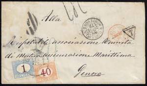 1878 - 1 lira azzurro chiaro e bruno, 40 ... 