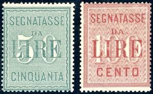 1884 - 50 e 100 lire (15/16), gomma ... 