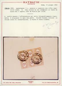 1920 - 5 cent. arancio e carminio, ... 