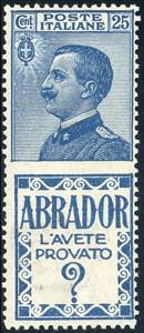 1924 - 25 cent. Abrador (4), gomma originale ... 