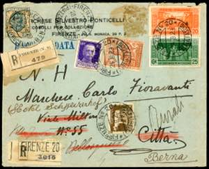 1929 - ITALY/SWITZERLAND - Redirected with ... 
