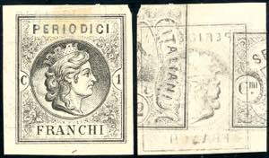 1864 - 1 cent. Periodici franchi, in nero, ... 