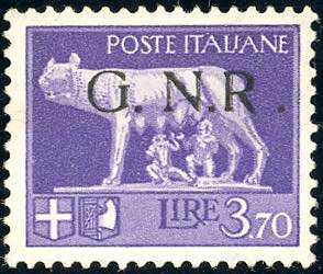 1943 - 3,70 lire soprastampato G.N.R., ... 