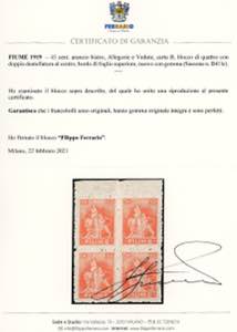 FIUME 1919 - 45 cent. Allegorie e ... 