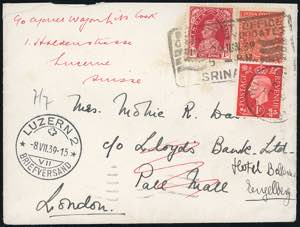 1939 - INDIA/GREAT BRITAIN/SWITZERLAND - ... 