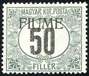 FIUME SEGNATASSE 1918 - 5 f. nero, ... 