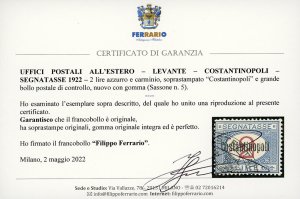 COSTANTINOPOLI SEGNATASSE 1922 - 2 ... 