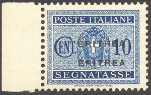 SEGNATASSE 1934 - 10 cent. azzurro, doppia ... 
