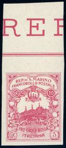 1916 - 10  5 cent. Croce Rossa, non ... 