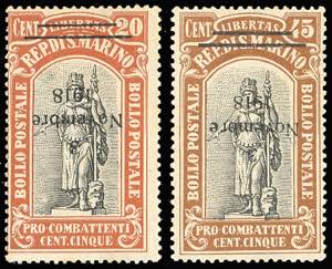1918 - 20  5 cent., 45  5 cent. Celebrazione ... 