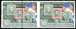 1947 - 50 lire Centenario francobollo Stati ... 