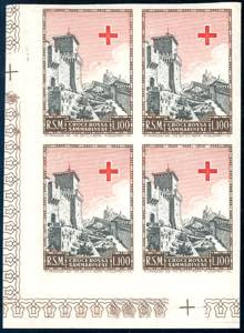 1951 - 100 lire Croce Rossa, non dentellato ... 