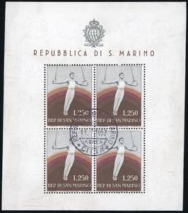 1955 - 250 lire Ginnasta, taglio verticale ... 