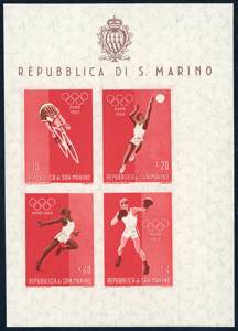 1960 - Olimpiadi di Roma, foglietto, taglio ... 