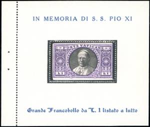 1939 - 1 lira Medaglioni listato a lutto, ... 