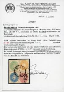 AUSTRIA 1864 - 2 kr., 3 kr., 5 kr. ... 