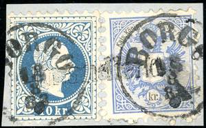 AUSTRIA 1883 - 10 Kr. azzurro Francesco ... 
