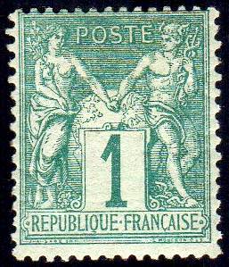 FRANCIA 1876 - 1 cent. Sage, I tipo (61), ... 