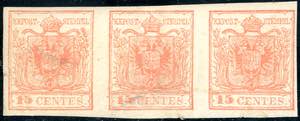 1854 - 15 cent. rosso vermiglio, III tipo, ... 