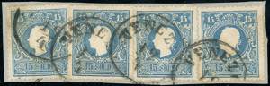 1859 - 15 soldi azzurro, II tipo (32), ... 