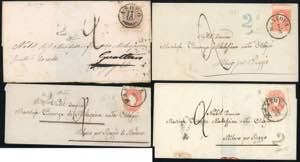 1861/62 - Quattro sovracoperte di lettere, ... 