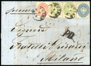 1866 - 3 soldi verde, coppia, 5 soldi rosa, ... 