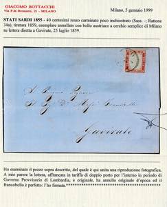 1859 - 40 cent. rosso carminato ... 