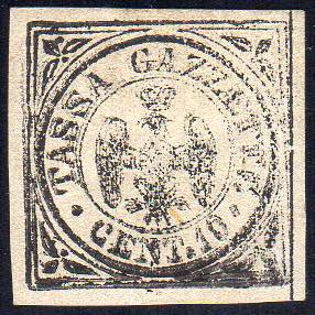 SEGNATASSE PER GIORNALI 1859 - 10 cent. nero ... 