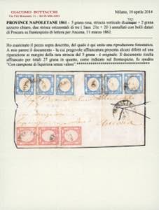 1862 - 5 grana rosa, striscia ... 